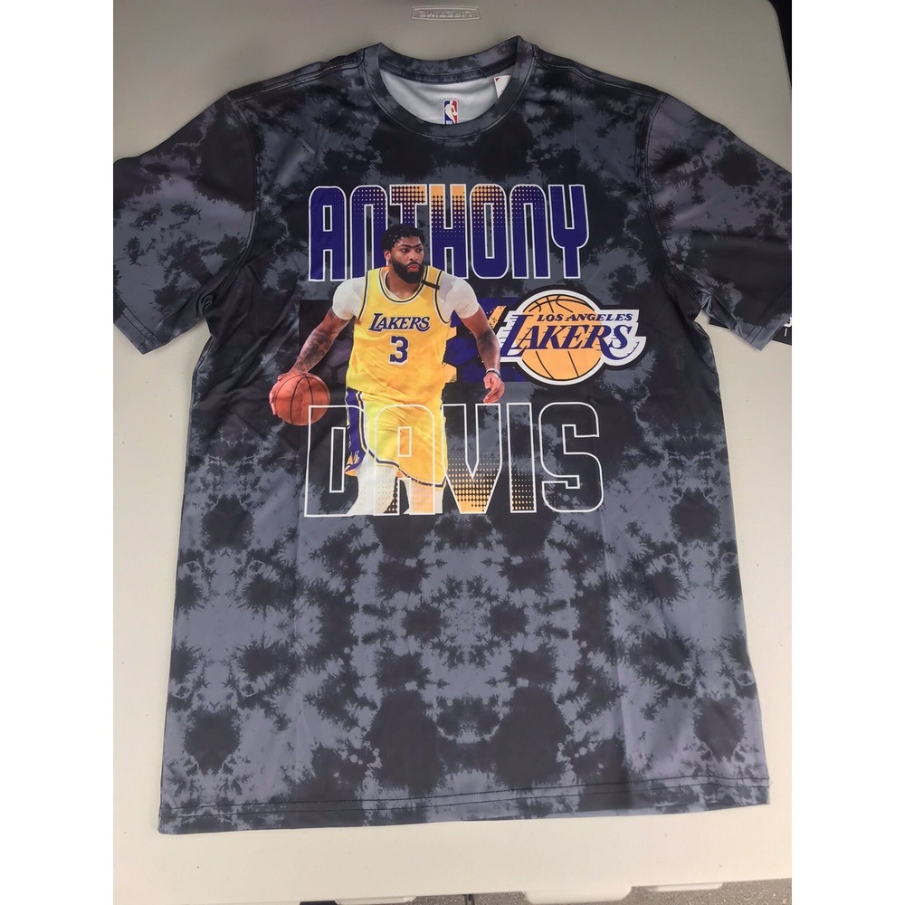 Los Angeles LA Lakers Anthony Davis #3 Gray Tie Dye Graphic T-Shirt Men's Medium - Picture 5 of 14